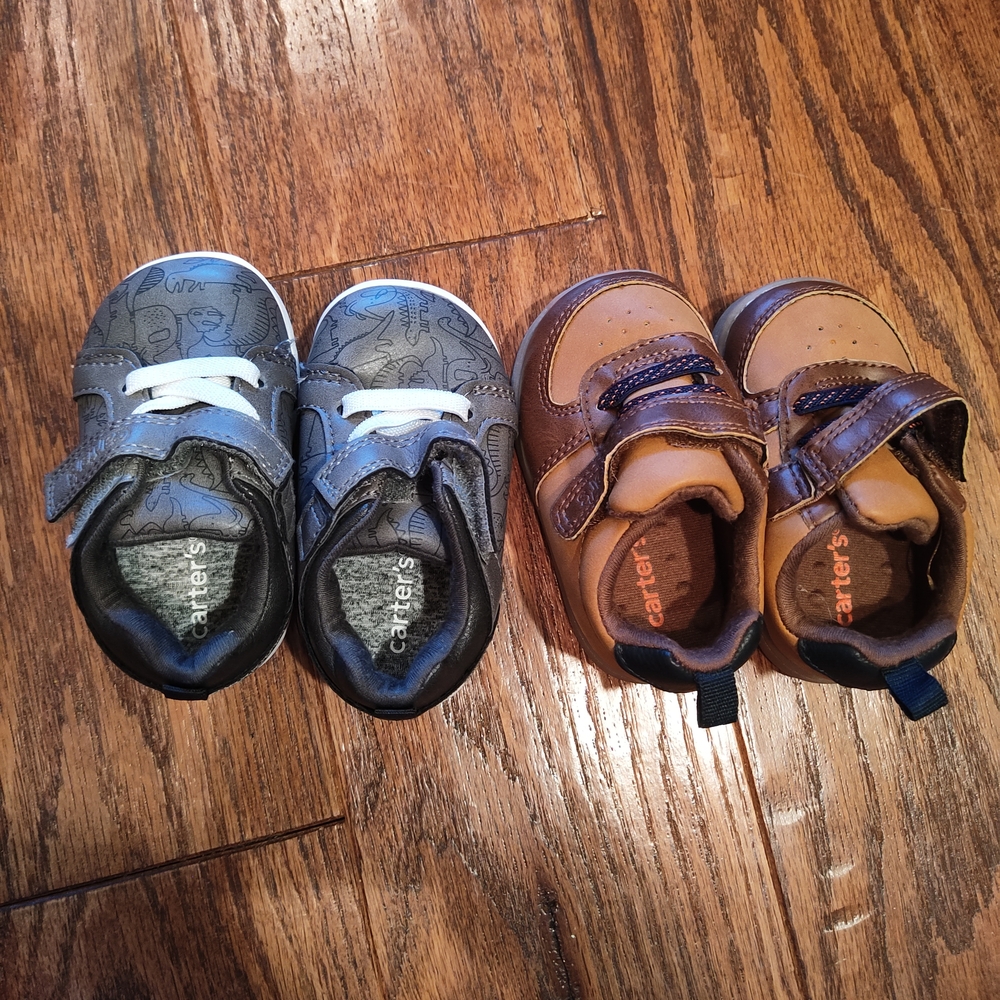 Carter's Baby Walker Shoes - Black and Tan